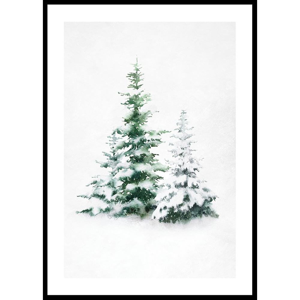 Poster Gallerix Watercolor Evergreen Trees
