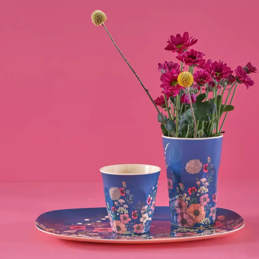 Melaminkopp Rice Medium Ängsblommor Blå/Multi