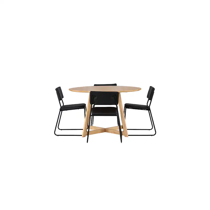 Matgrupp Venture Home Yakidon Ø120 cm med 4 st Kenth stolar
