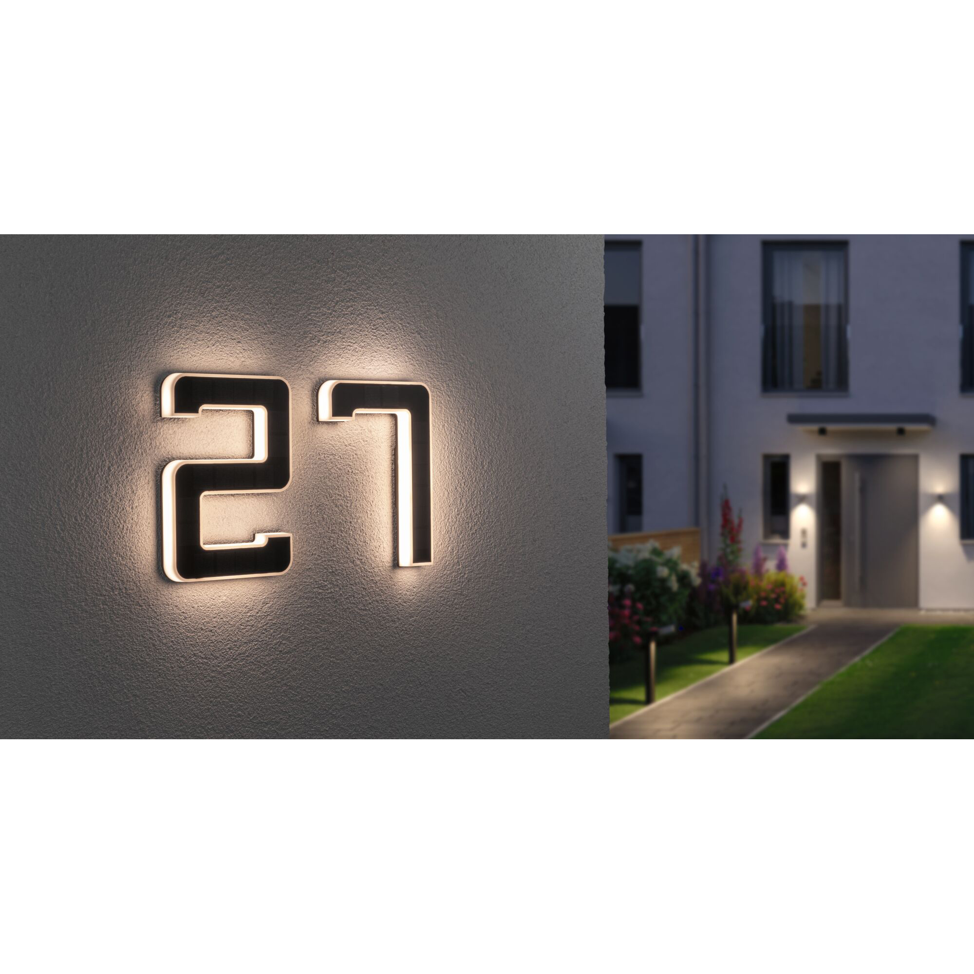 Fasadbelysning Solcell LED Paulmann Husnummer 0-9 med belysning inkl. utbytbart batteri IP44