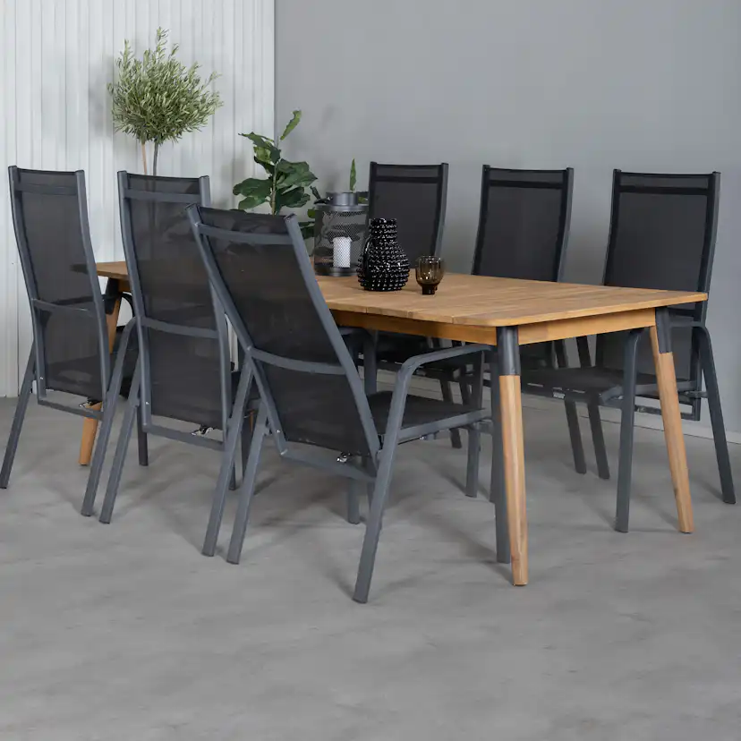 Matgrupp Venture Home Julle med 6 Cubb Recliner Matstolar