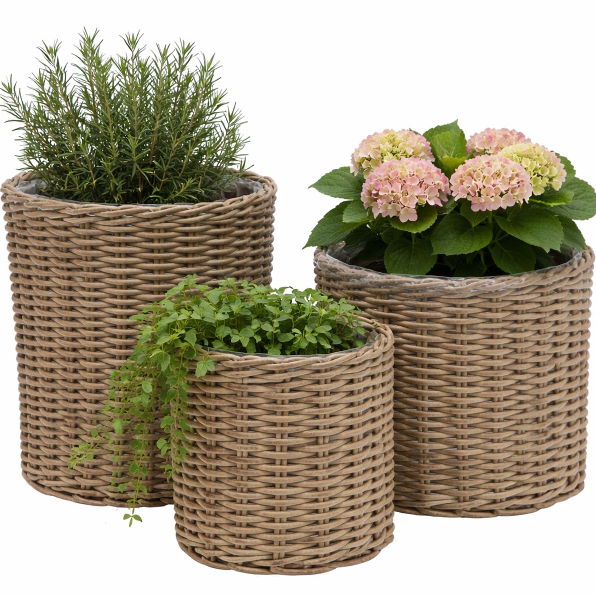 Planteringskorg Baltic Garden ENS runda planteringskorgar 3-set x 2