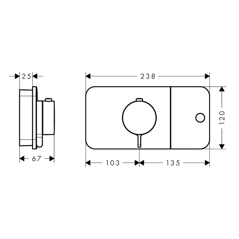 Termostatmodul Axor One för Inbyggnad
