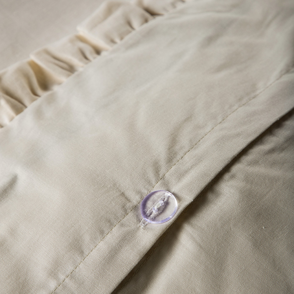 Lias Bed Set Cotton Linen Beige 150x200 cm Färg: Beige, Mått: 150x200 cm