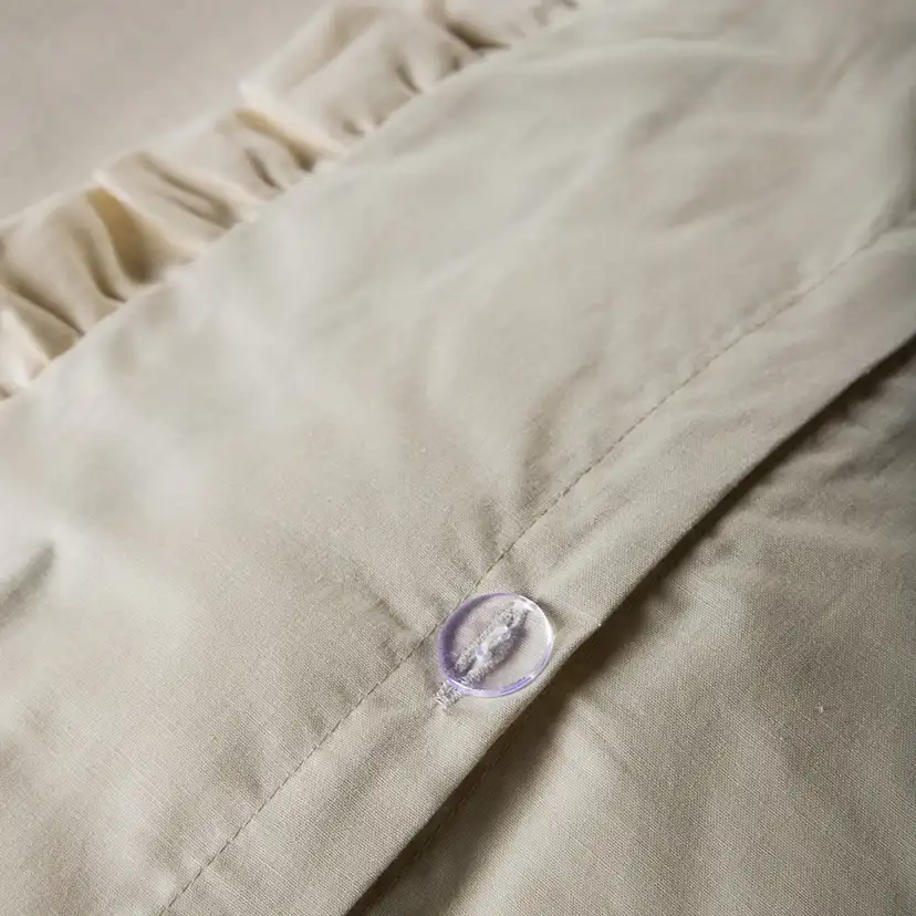 Lias Bed Set Cotton Linen Beige 150x200 cm Färg: Beige, Mått: 150x200 cm