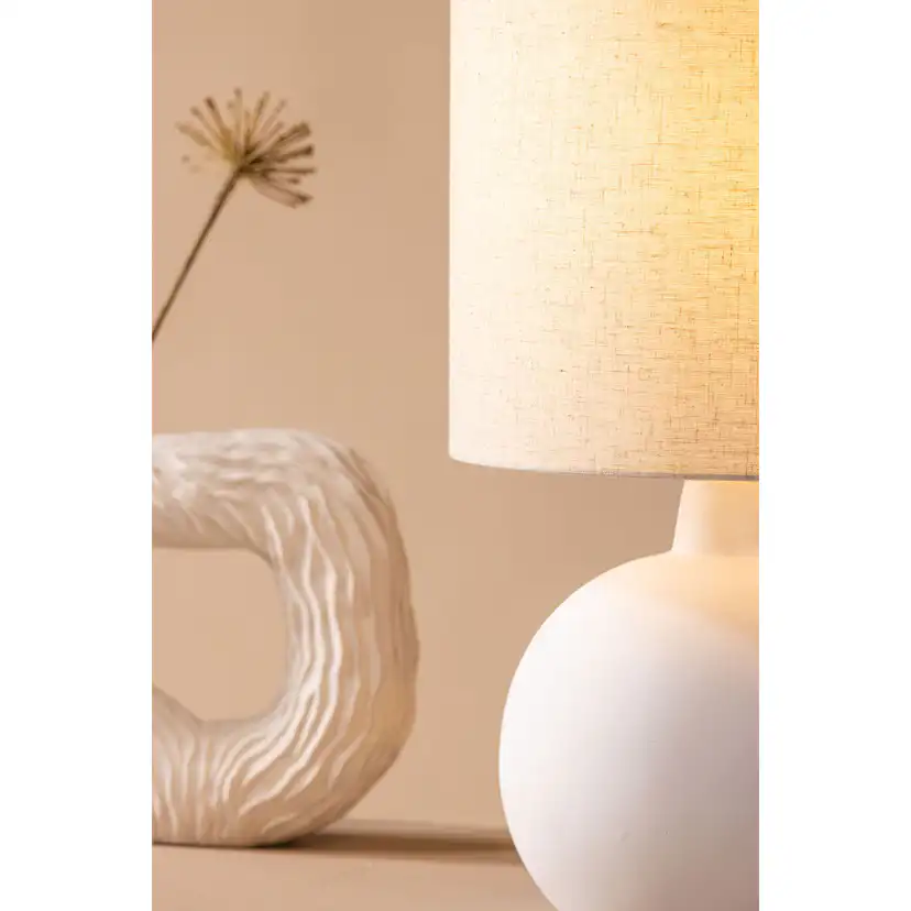 Torcello Table Lamp - Offwhite / Beige Ceramic/linen Beige/Vit
