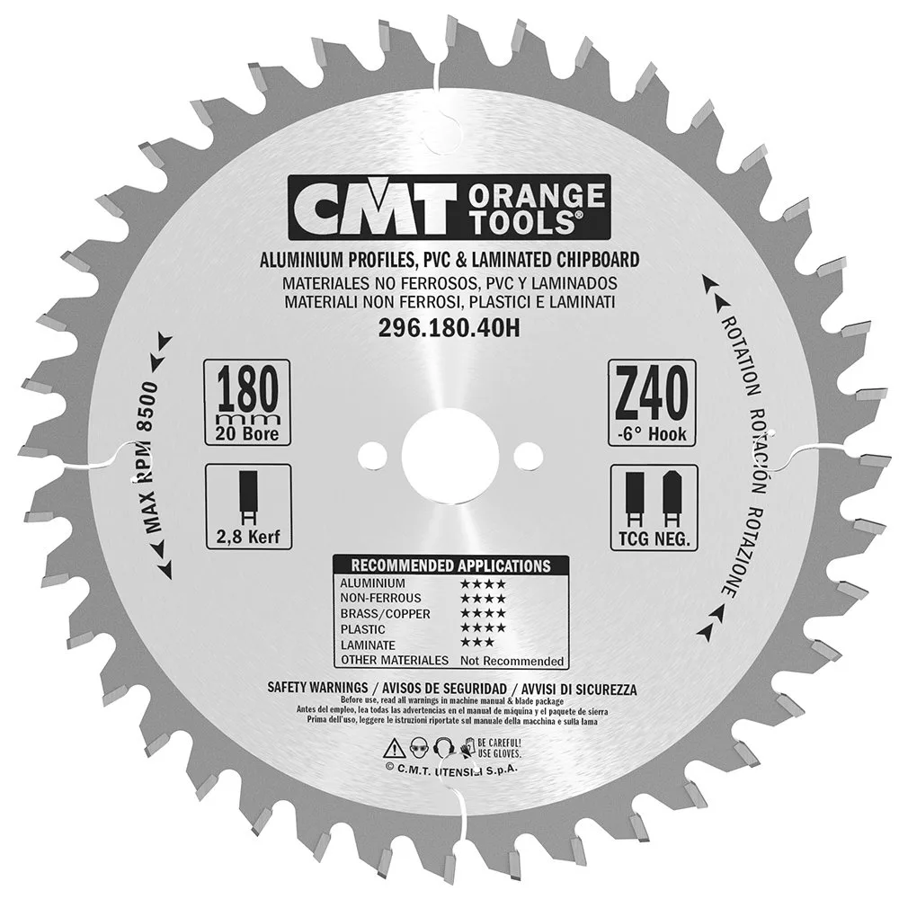 Cirkelsågklinga CMT Orange Tools NE NEG Alu/laminat