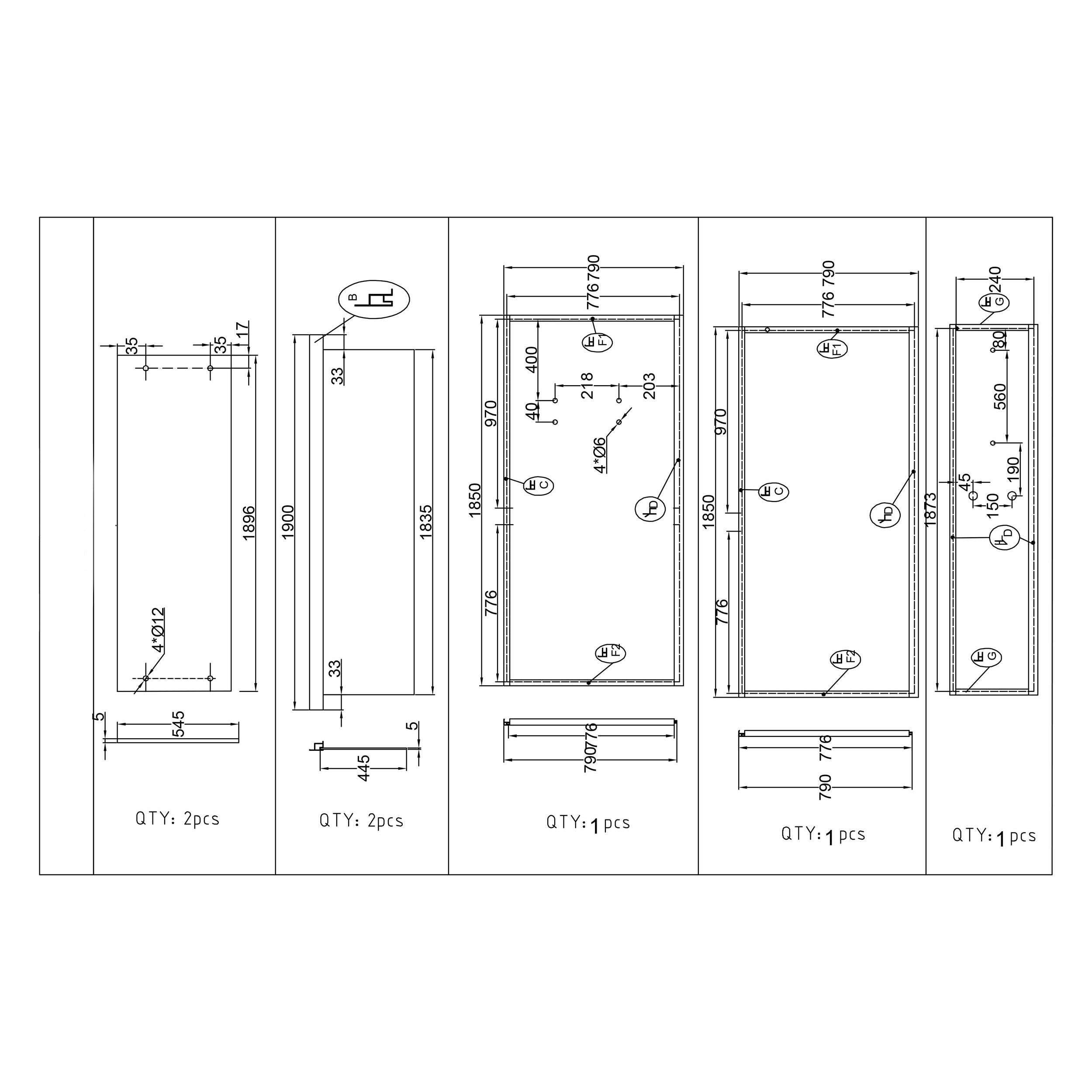 Duschkabin Bathlife Ideal 90x90 Elegant