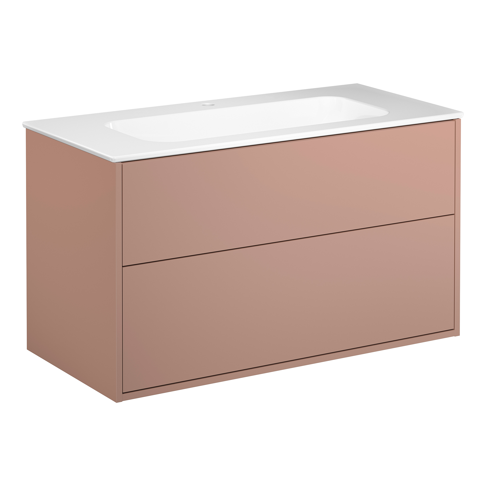 Artic Kommod 100 Peach, tvtst 1blh Vit Peach, Med Vit Tvättställ och 1 blandarhål