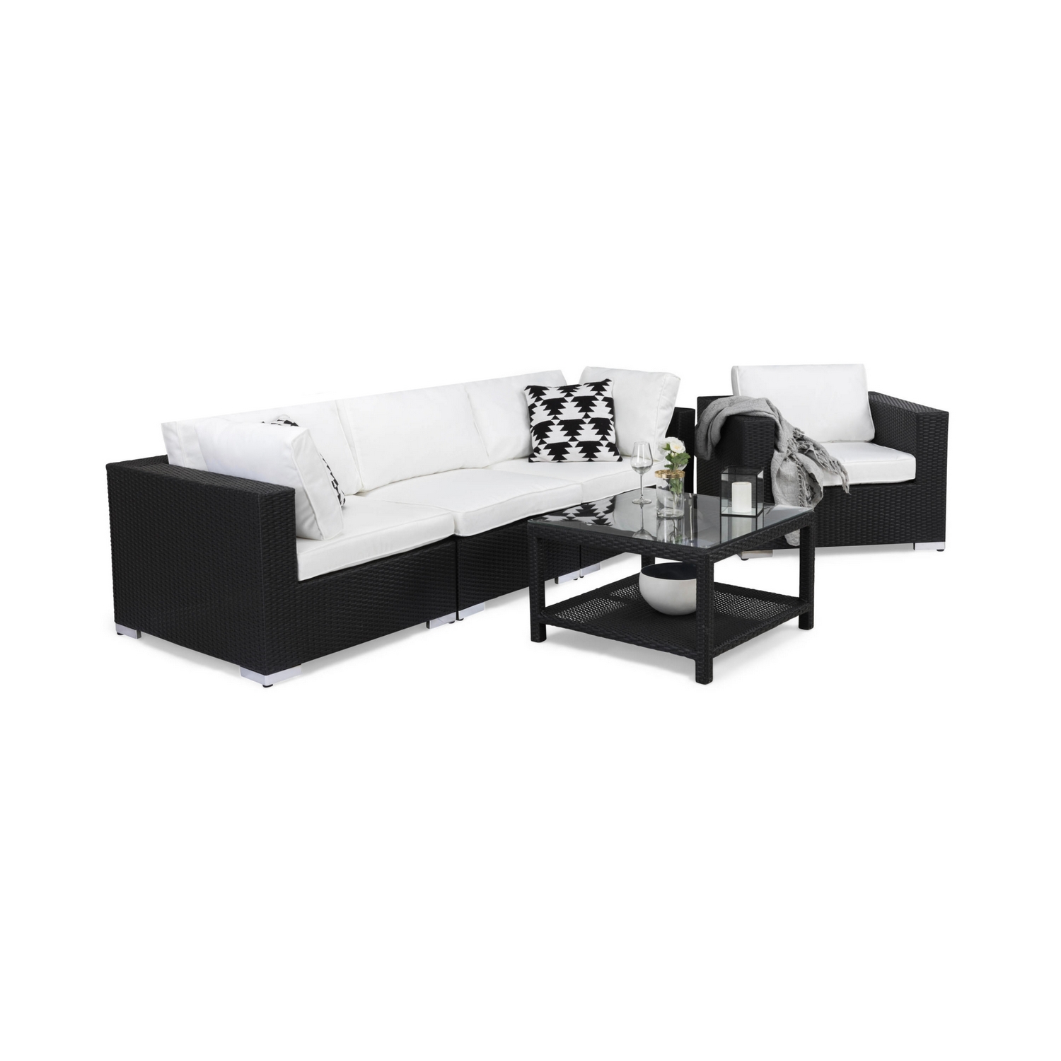 Loungegrupp Comfort Garden Bahamas 4-sits med Fåtölj och Bord 75x75