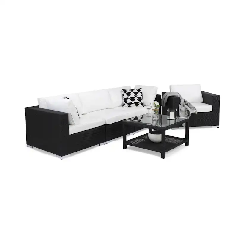 Loungegrupp Comfort Garden Bahamas 4-sits med Fåtölj och Bord 75x75