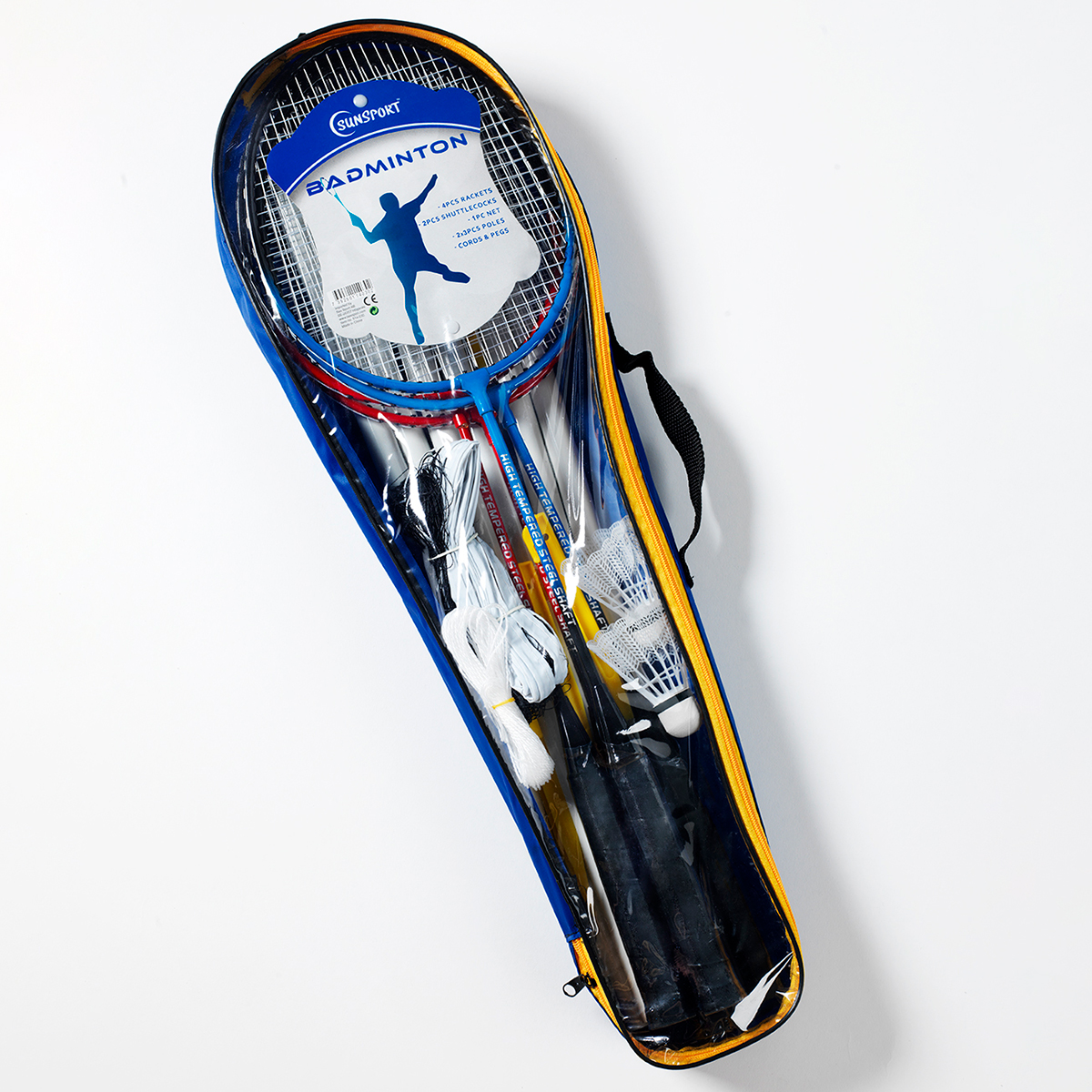 Badminton Set Sunsport För 4 spelare med Rack, Bollar & Nät