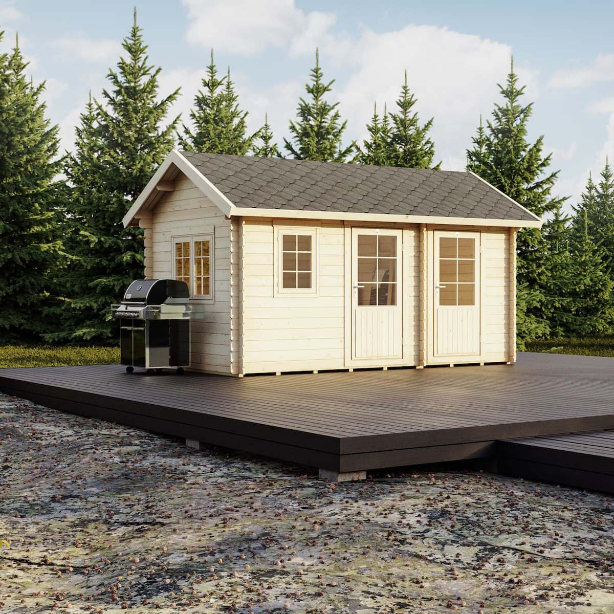 Friggebod Luoman Lillevilla 95 11,3 m² Byggsats Förråd i Trä med Sadeltak