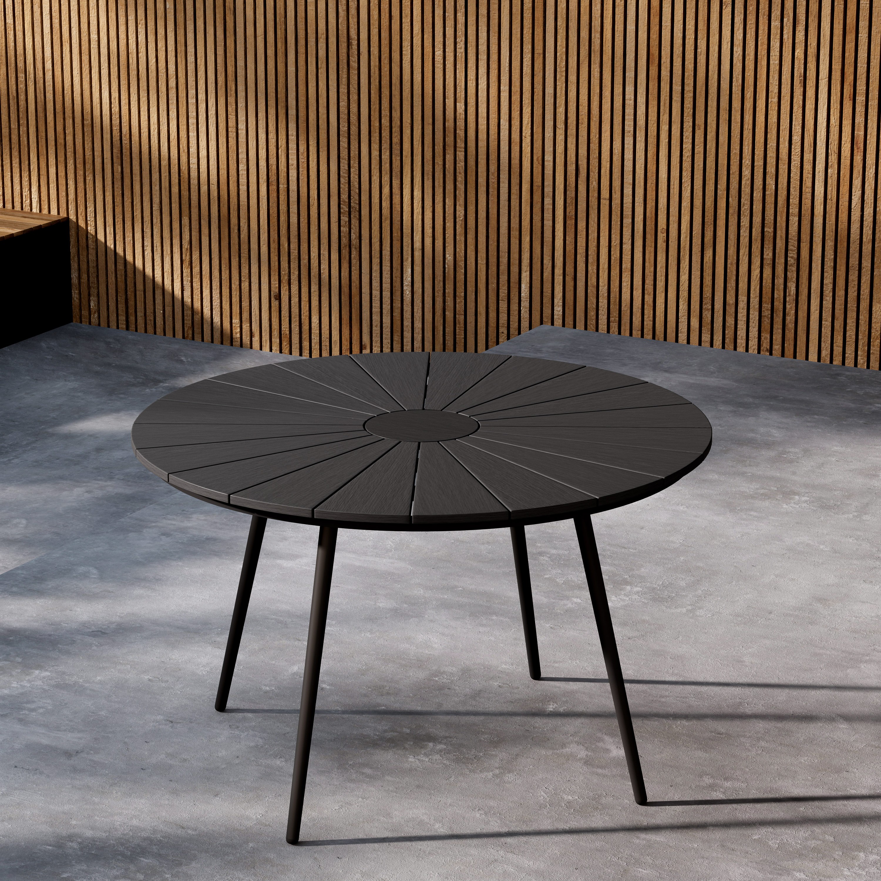 San Vito Dining Table Ø120 - Black / Black Svart
