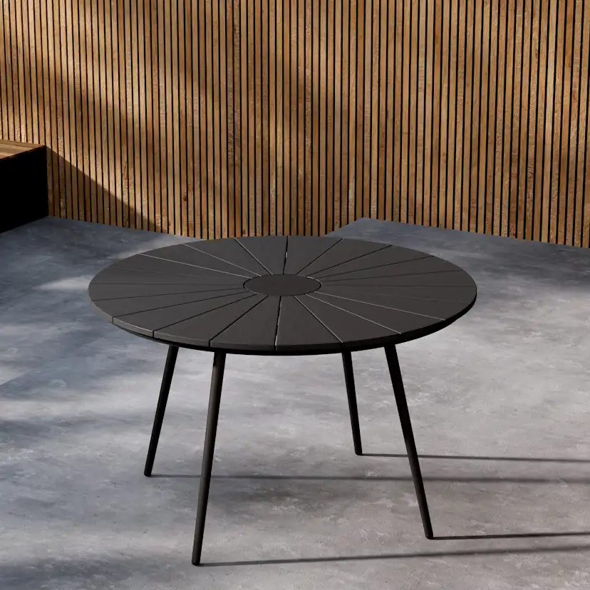 San Vito Dining Table Ø120 - Black / Black Svart