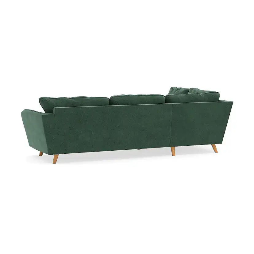 Schäslongsoffa Scandi Days Trend Lyx 4-sits Loris 39, Grön Sammet, Vänstervänd, Trend, Ekfinish