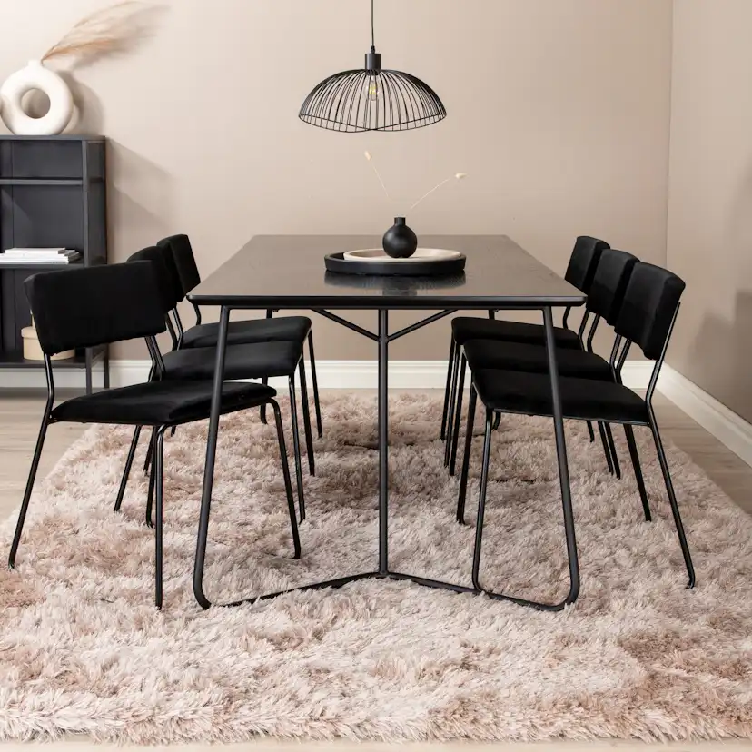 Matgrupp Venture Home Annika med 6 Kungshamn Stolar Sammet