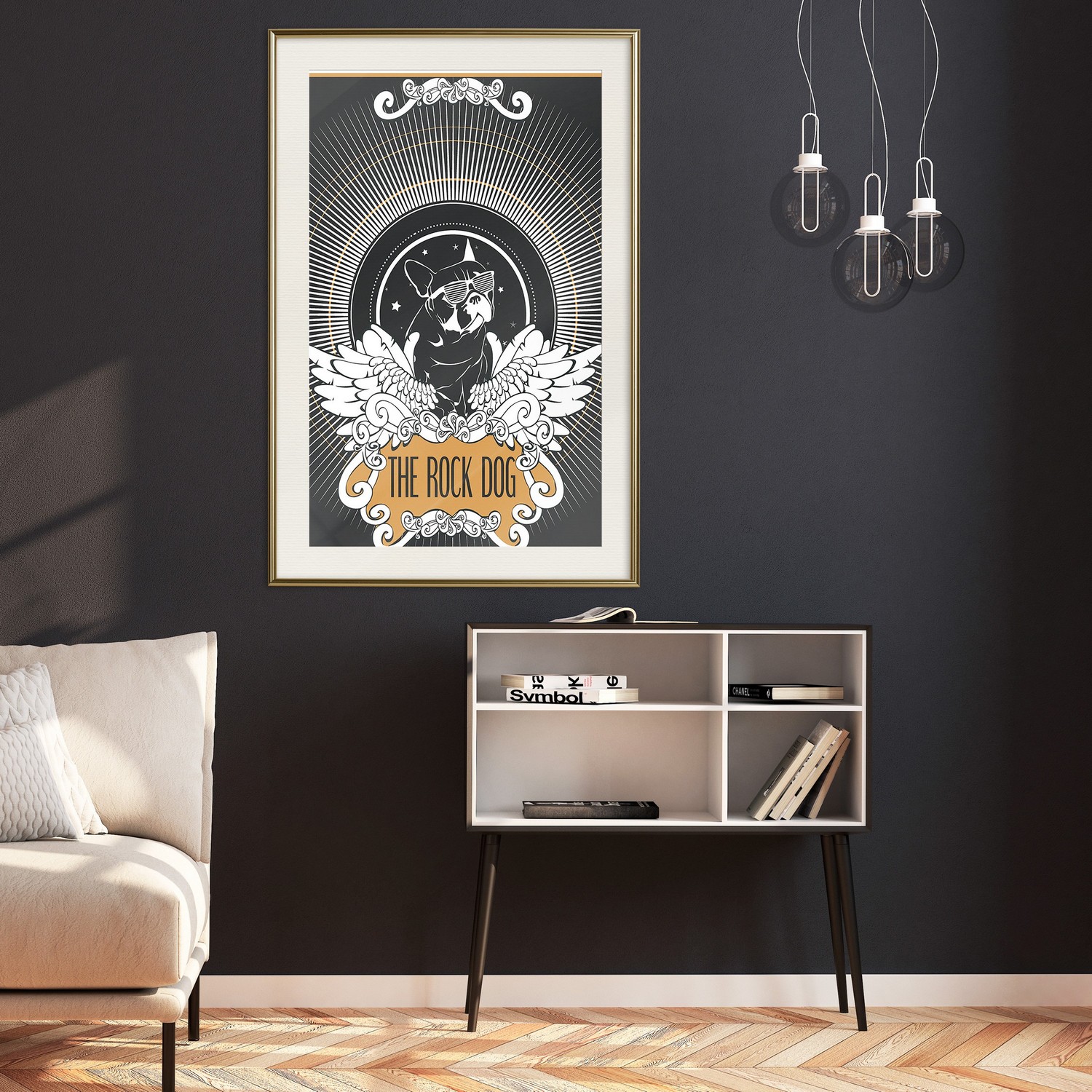 Affisch - The Rock Dog [Poster] 40x60 Guld ram med passepartout, 40x60 cm