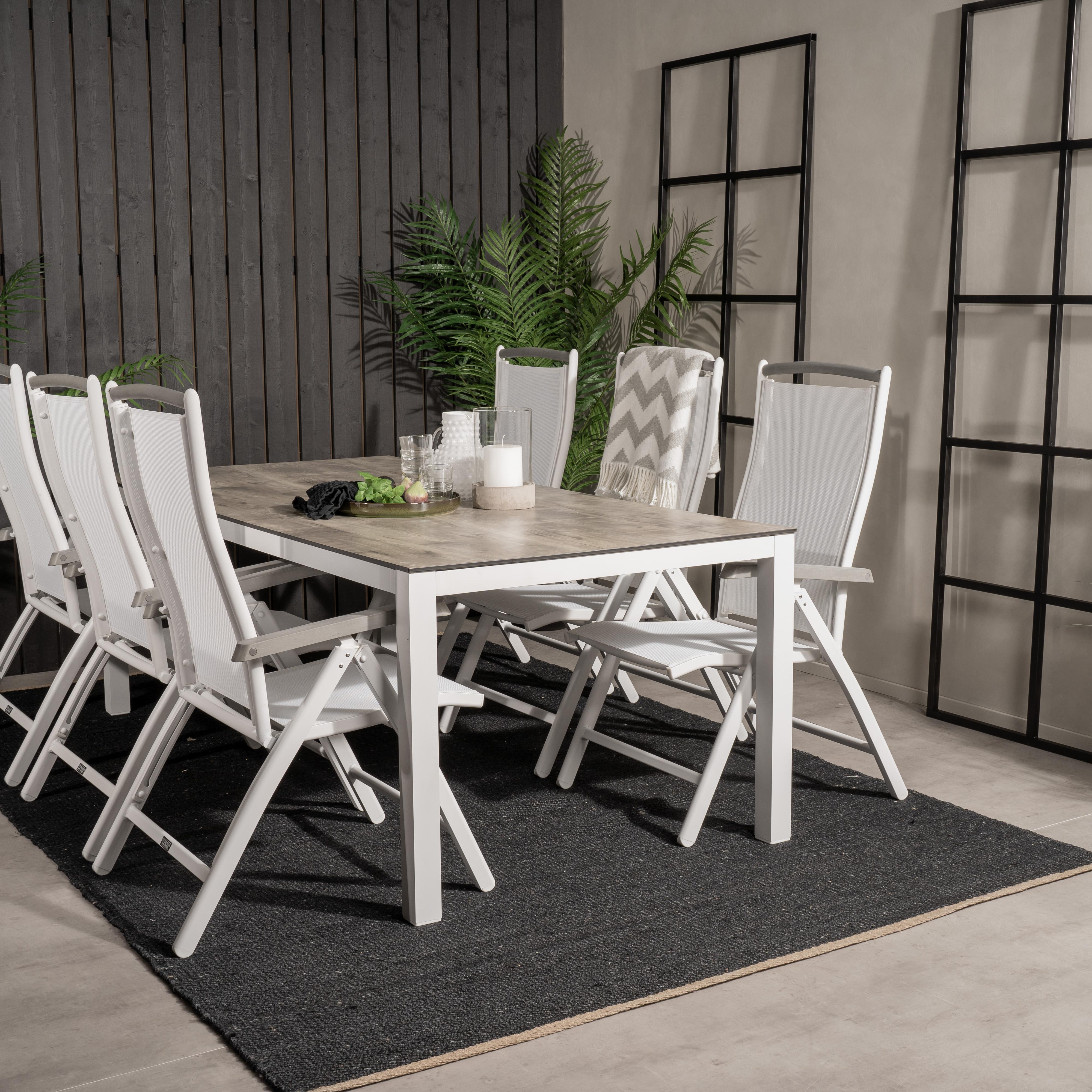 Matgrupp Utomhus Venture Home Lea 205 med 6 Aleyna Trädgårdsstolar