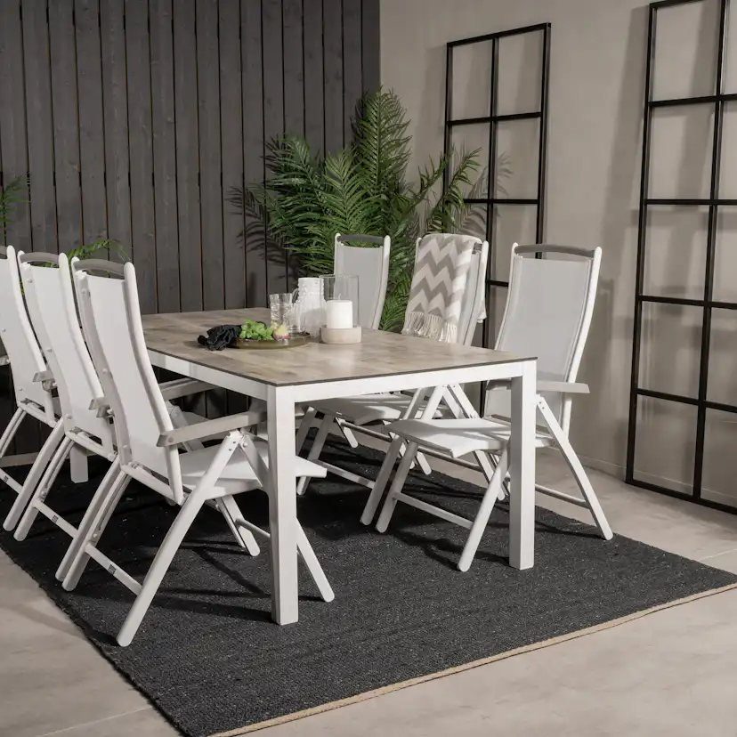 Matgrupp Utomhus Venture Home Lea 205 med 6 Aleyna Trädgårdsstolar