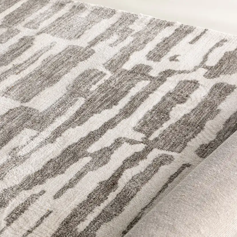 Milos Micropolyester - 230*160-Rectangular-White/Grey Grå, 160x230 cm