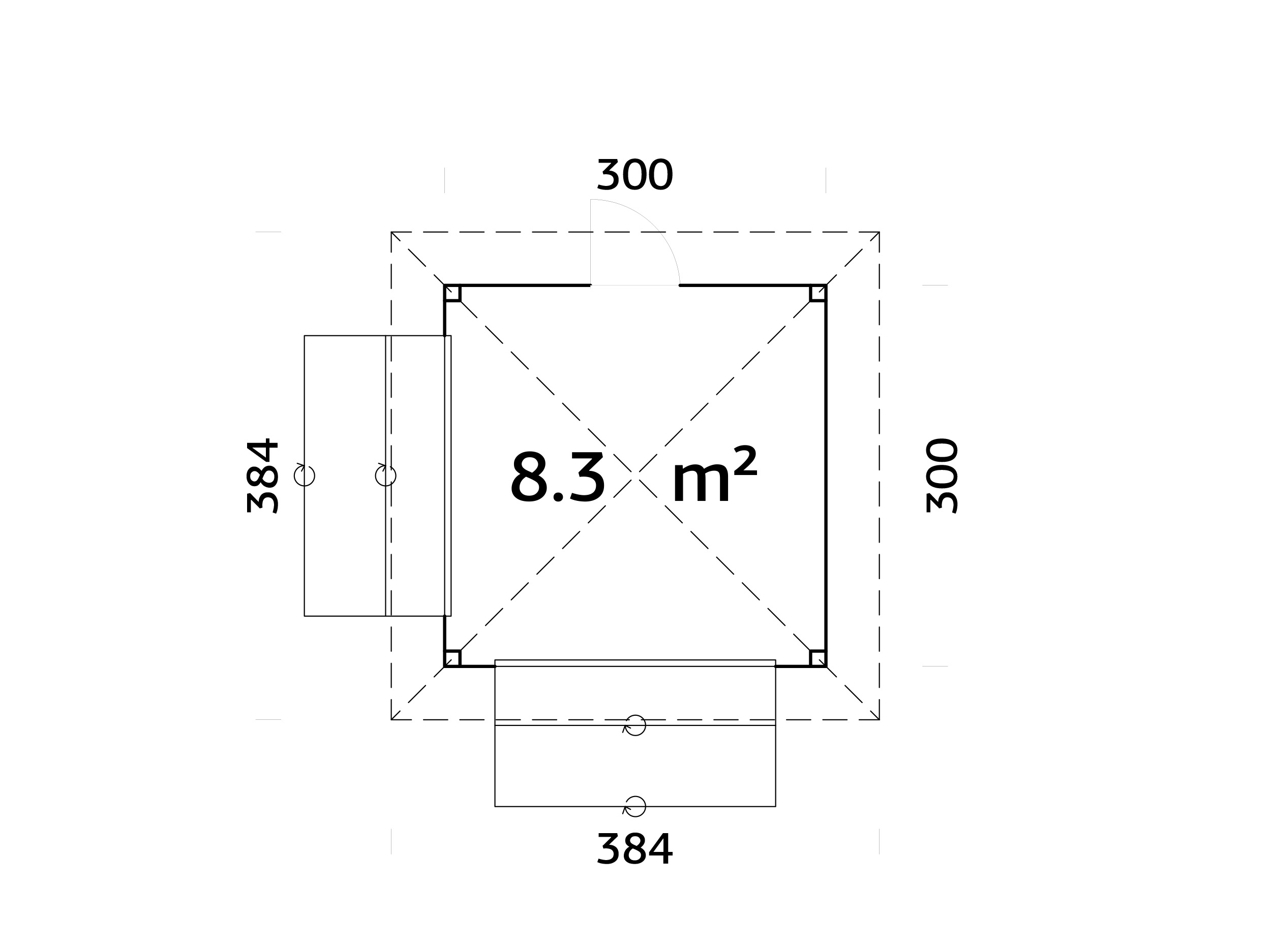 Kiosk Palmako Bianca 8,3 m2 Set 105