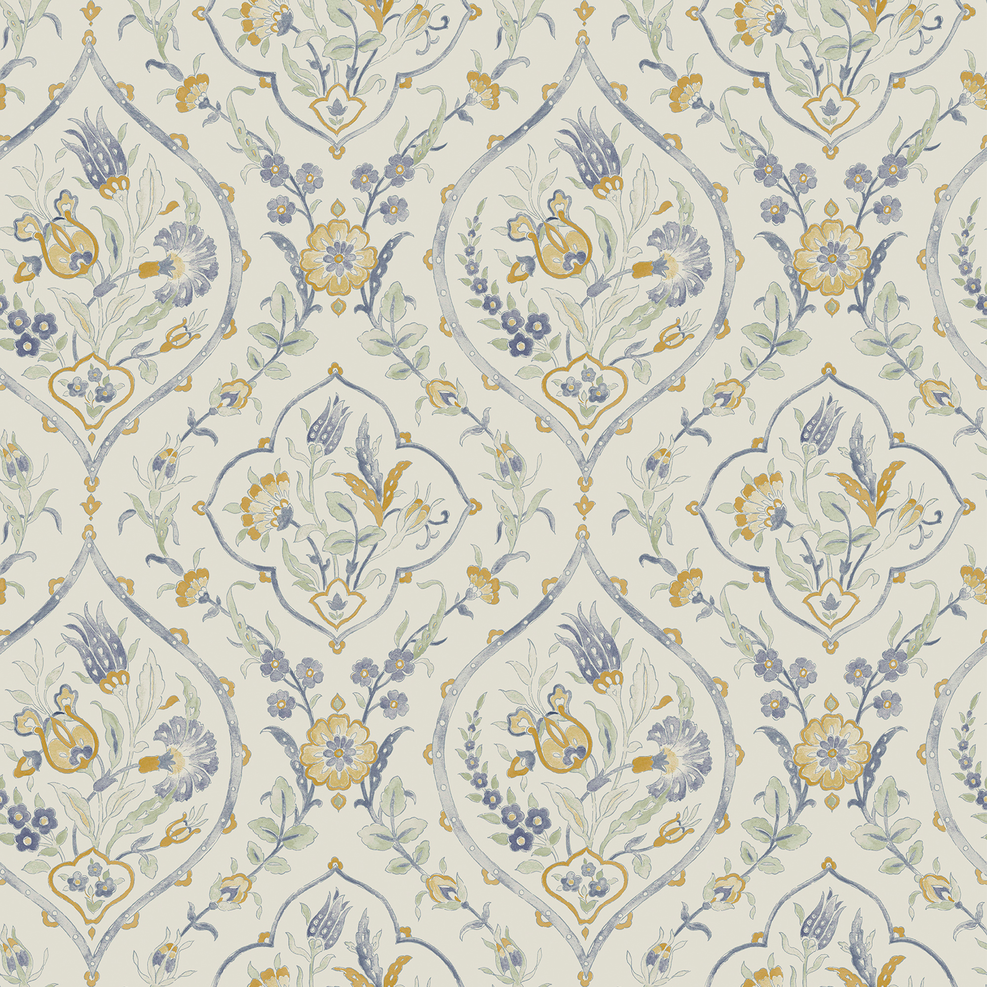 Tapet Laura Ashley Foscot Damask Pale Ochre Gul 121070