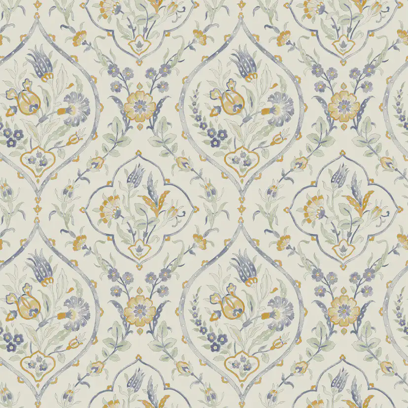 Tapet Laura Ashley Foscot Damask Pale Ochre Gul 121070