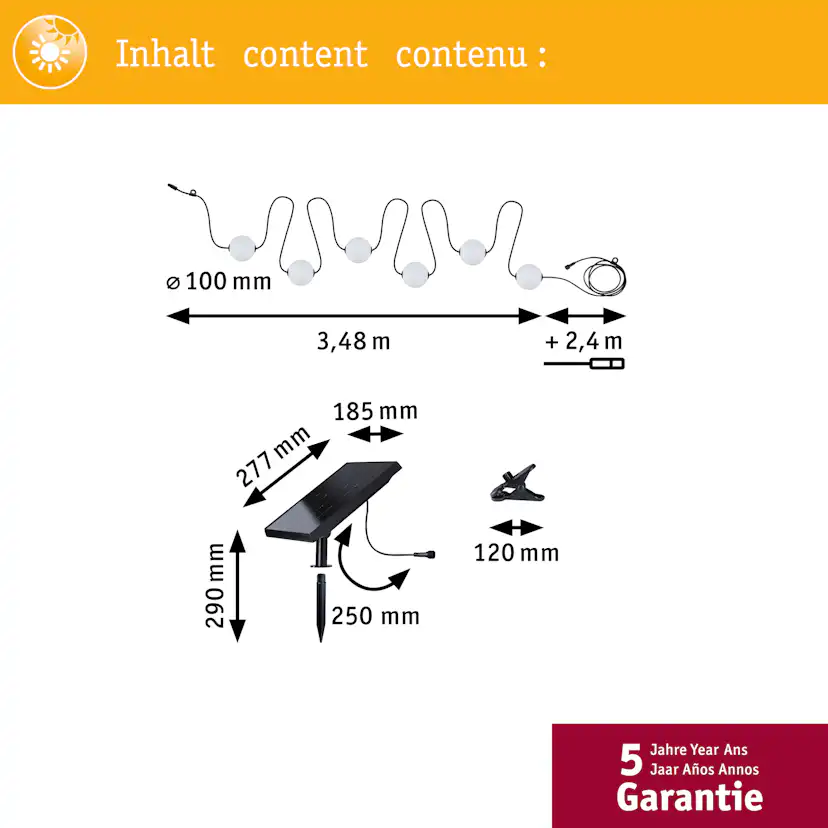 Solcellsljusslinga LED Paulmann Sagoljus Taina IP67 Grundläggande set