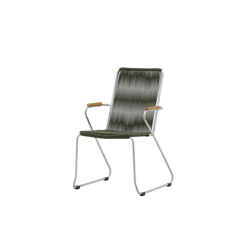 Bois Diningchair Steel - Silver / Green Rope Grön/Silver