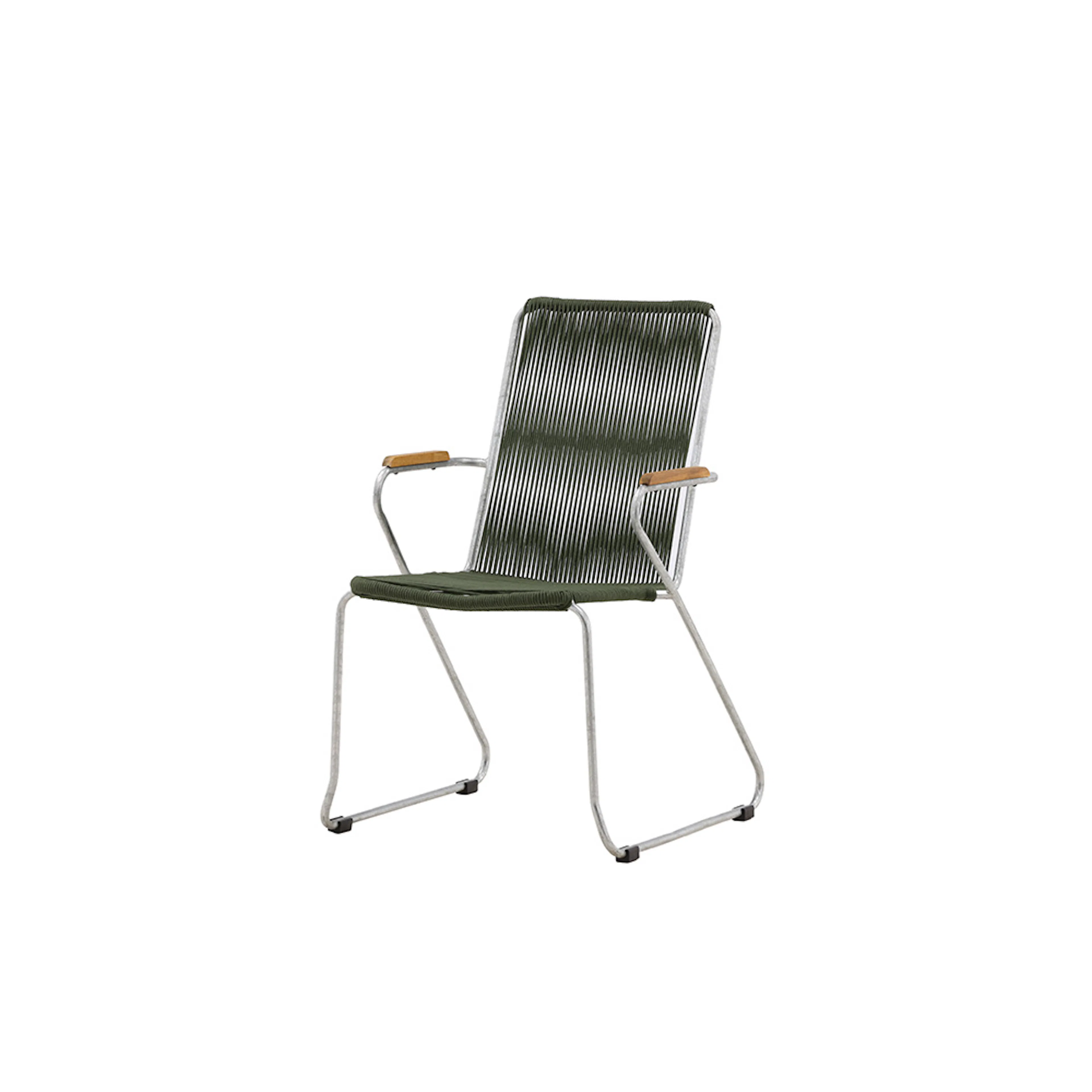 Bois Diningchair Steel - Silver / Green Rope Grön/Silver