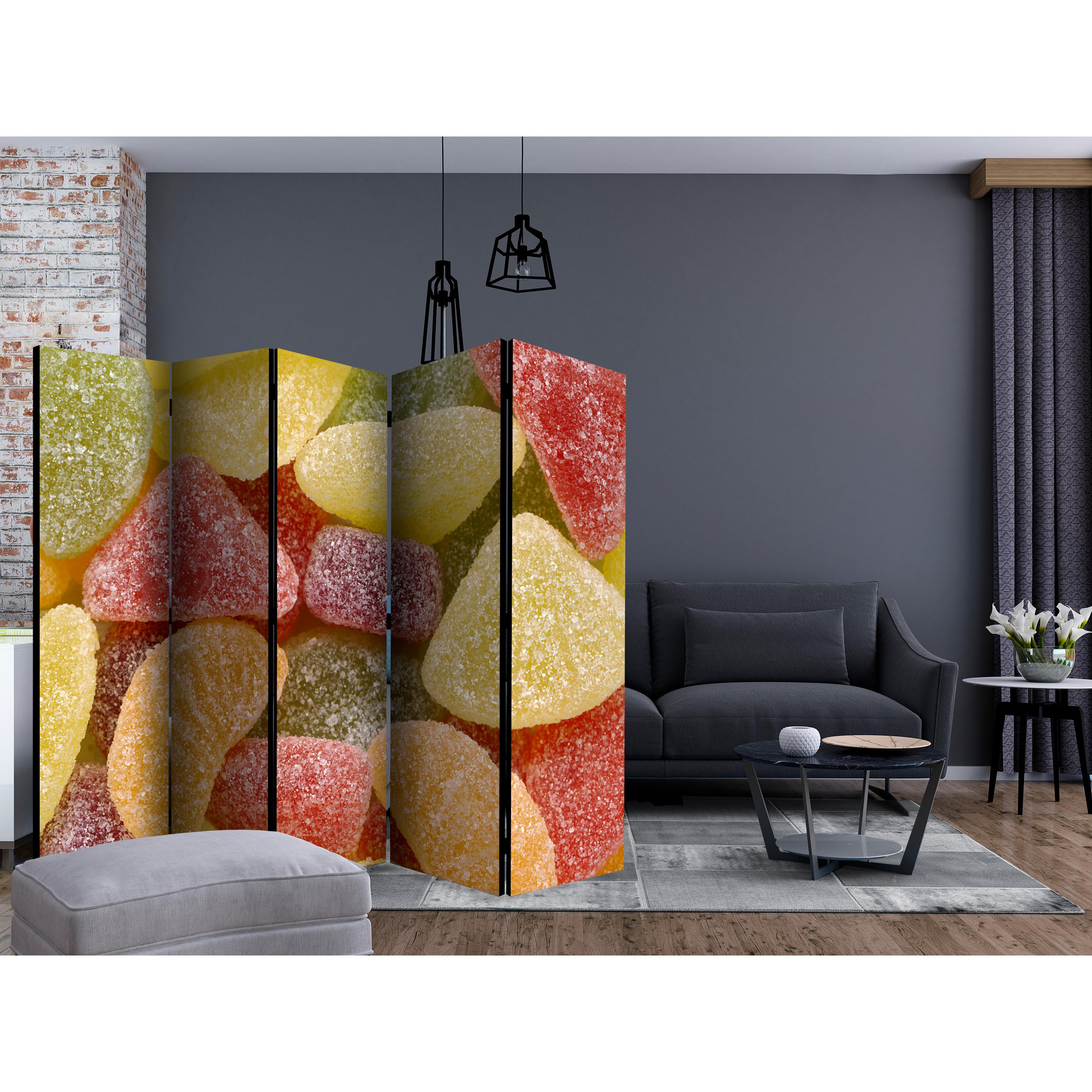 Rumsavdelare Skärmvägg Arkiio Tasty Fruit Jellies II 225x172 cm