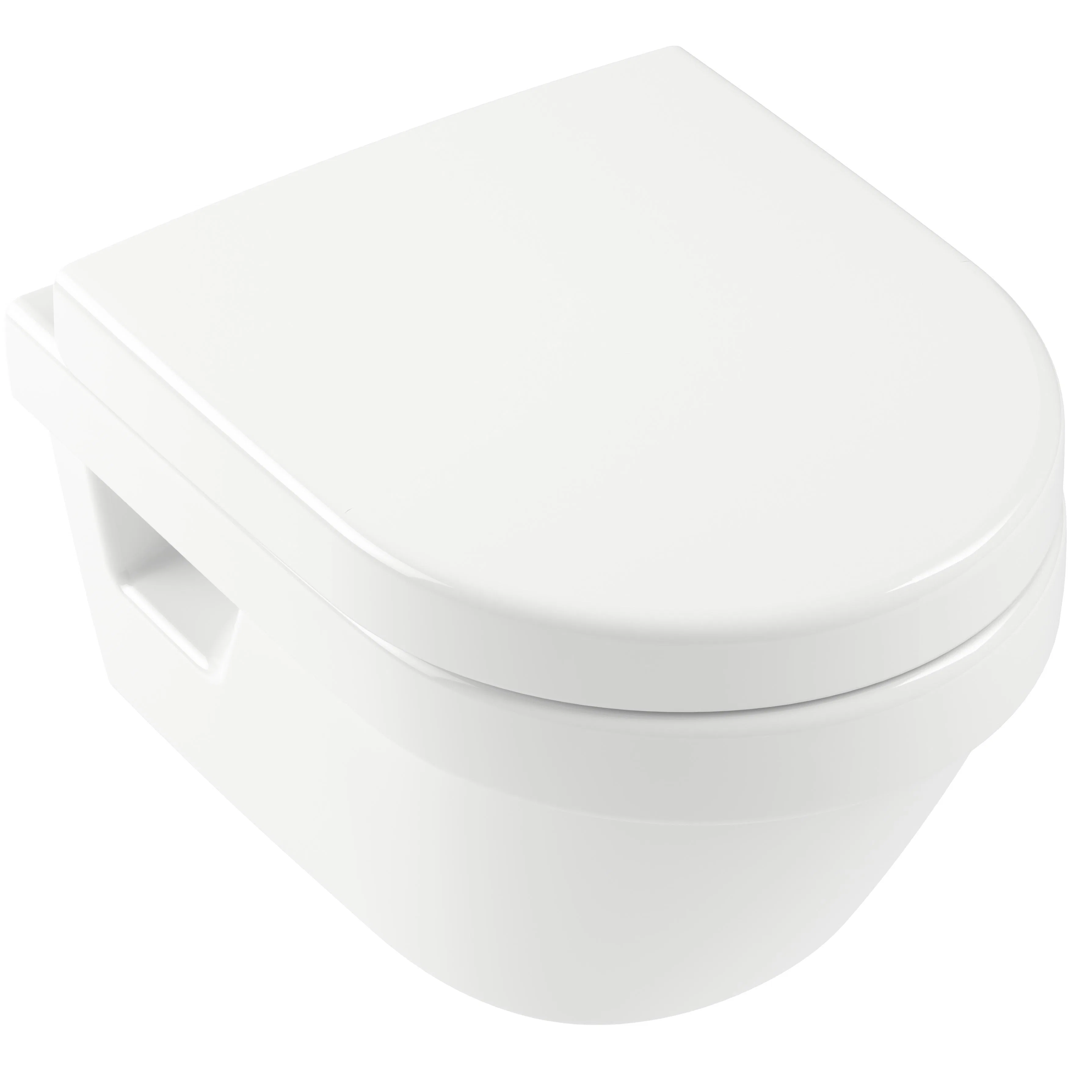 Vägghängd toalett Villeroy & Boch Architectura 4687HR01 Vit Alpin, utan Ceramic Plus med Toalettsits