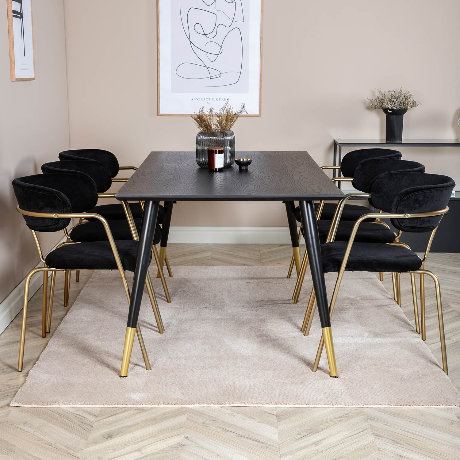 DippTable -Black Brass+Arrow armchair- Black_6 Svart/Mässing/Svart
