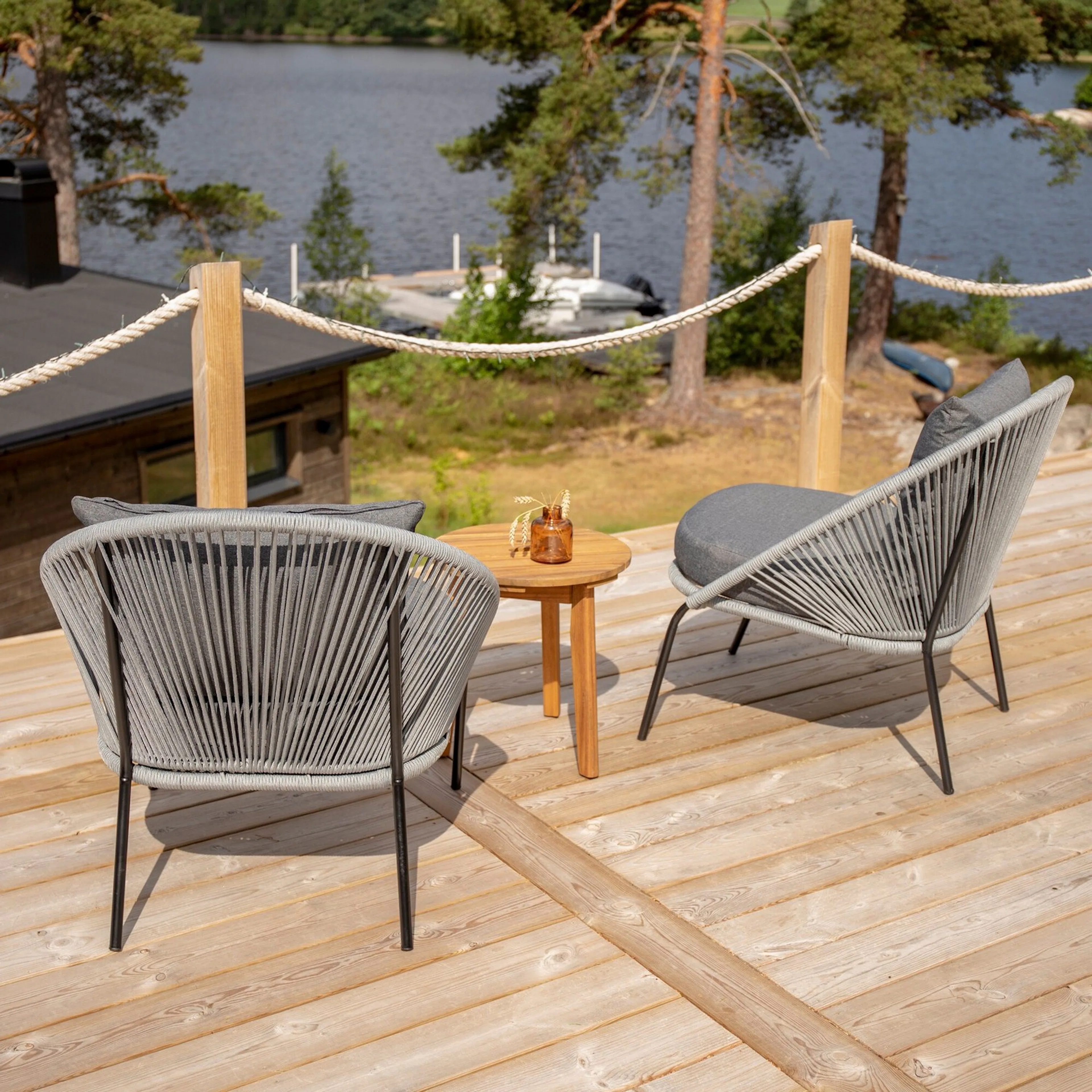Loungeset Venture Home Chania Bord med 2 Lindos Loungestolar