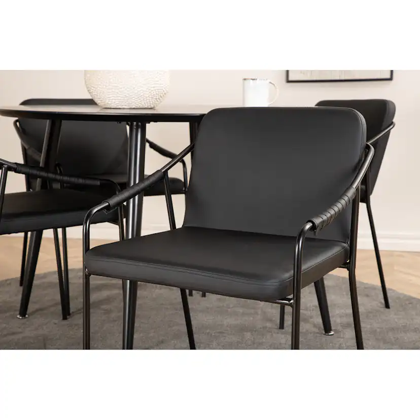 Matgrupp Venture Home Dipp Ø115 cm med 4 Tvist Stolar