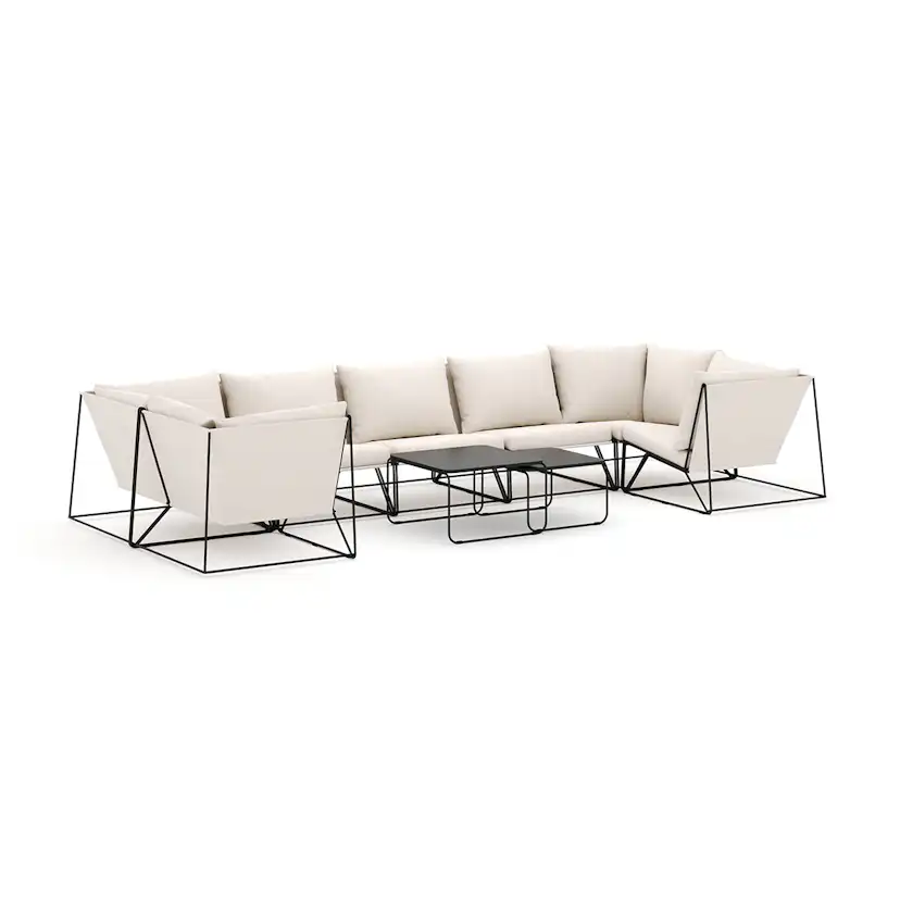 Loungesoffa Comfort Garden Usteryd utomhus U-soffa 7-sits med stängt avslut