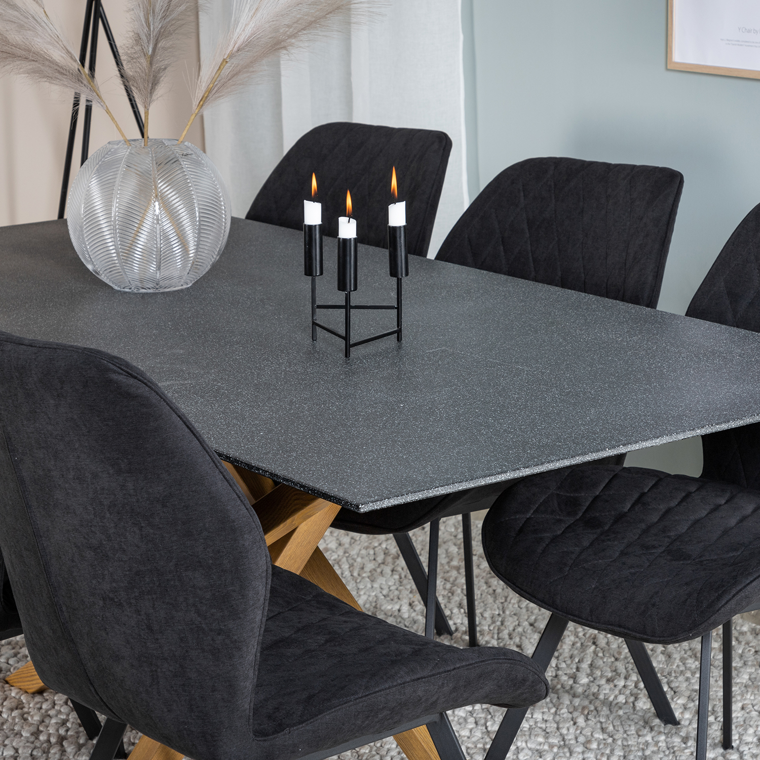 Matgrupp Venture Home Piata med 6 Geneva Stolar Polyestertyg