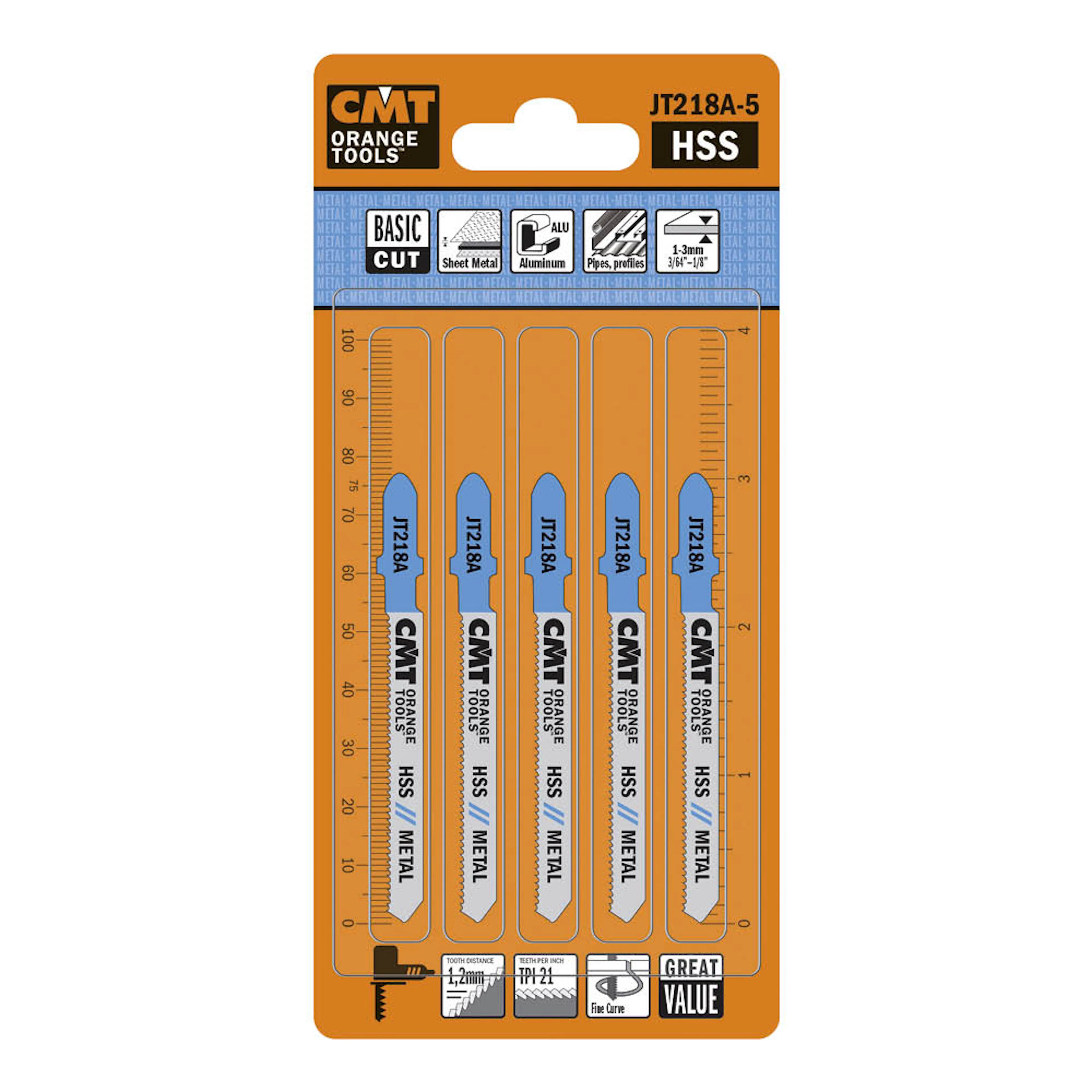 Sticksågblad CMT Orange Tools 50mm HSS Metal Basic 5 st
