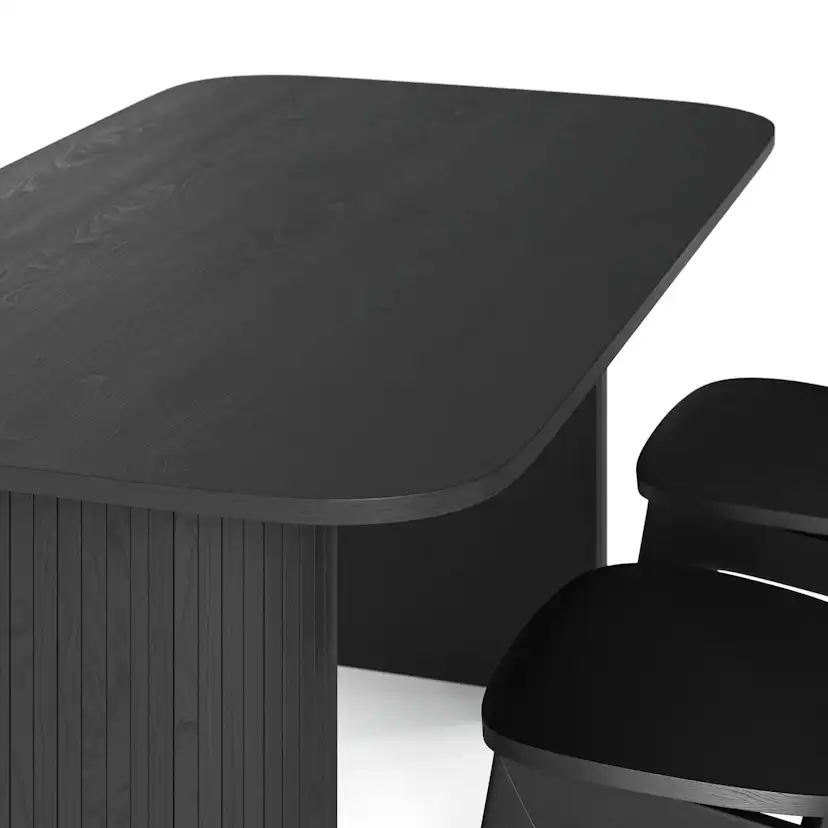 Matgrupp Bark Kopparbo Rektangulärt Matbord 160 cm med 4 Jerup Matstol