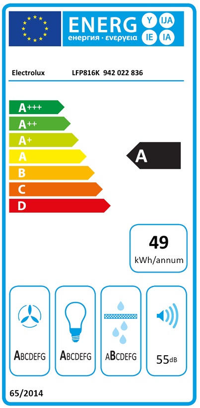 Vägghängd köksfläkt Electrolux LFP816K