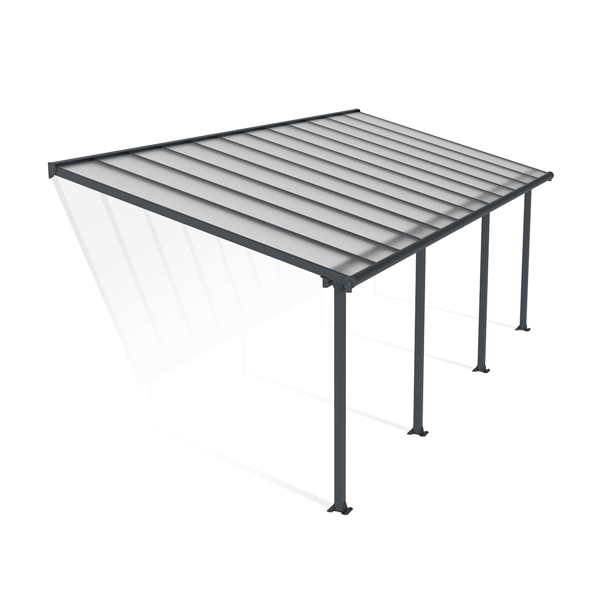 OLYMPIA PATIO COVER 3X7.30 GREY CLEAR 3 x 7,5