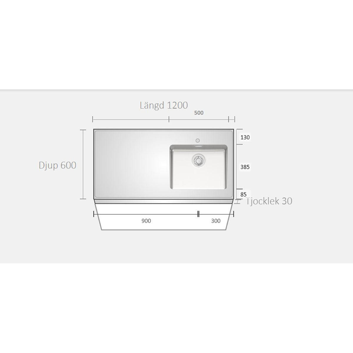 K1200-OB0050NM000000000000000000001 Höger, Bredd: 600 mm