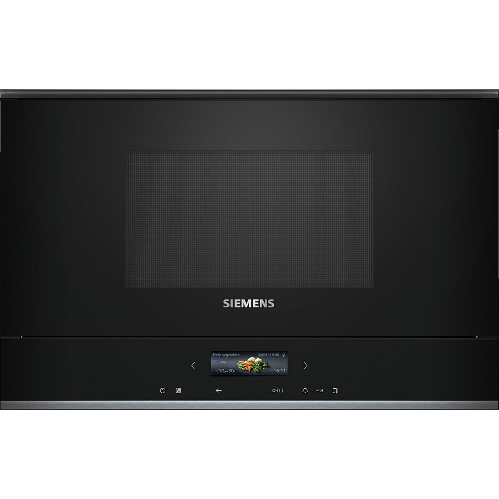 Ugn och Mikro Siemens iQ700 HB772A1B1 + BF722L1B1 Med Pyrolys och TouchControl Svart