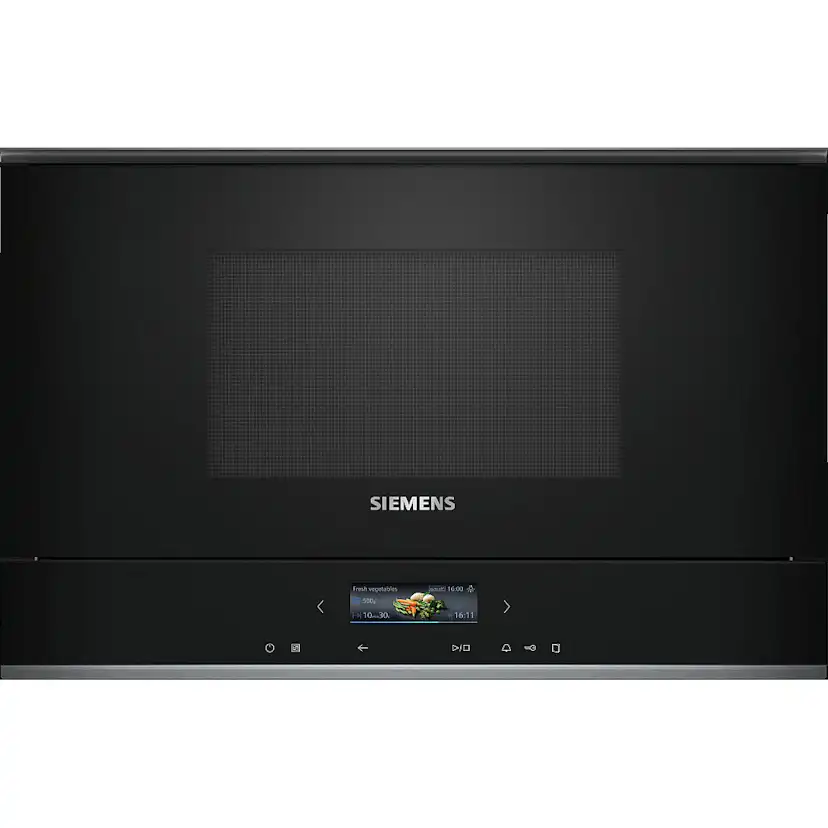 Ugn och Mikro Siemens iQ700 HB772A1B1 + BF722L1B1 Med Pyrolys och TouchControl Svart