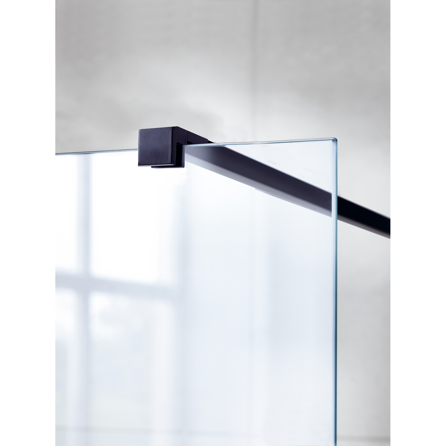 180° Duschhörna Rak/Fast 90x80 Svart Matt/Klarglas Profil: Svart Matt, Klarglas, Fast vägg: 900 mm, Duschdörr: 800 mm