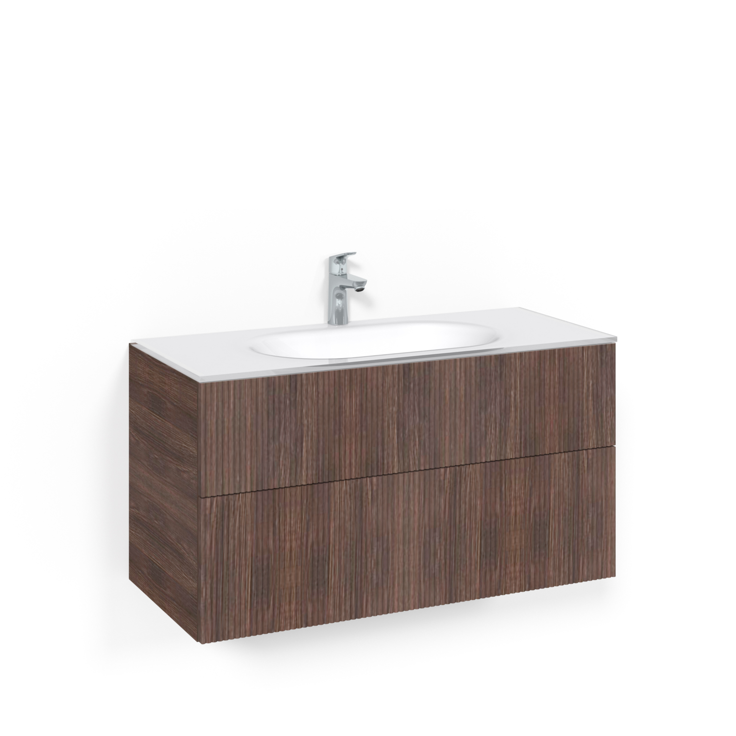 Tvättställsskåp Macro Design Crown Line med Glastvättställ