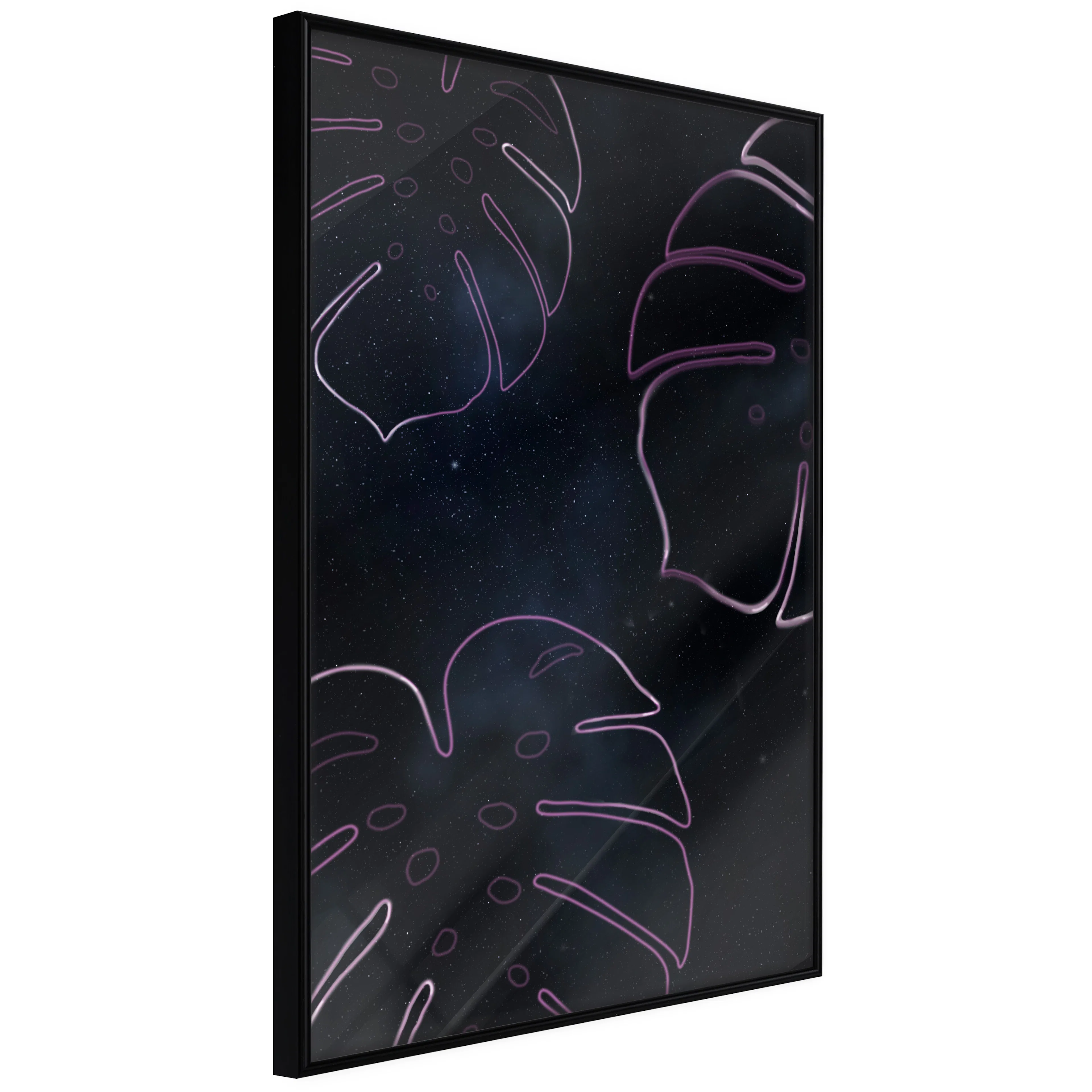 Affisch - Galactic Monstera [Poster] 20x30 Svart ram, 20x30 cm