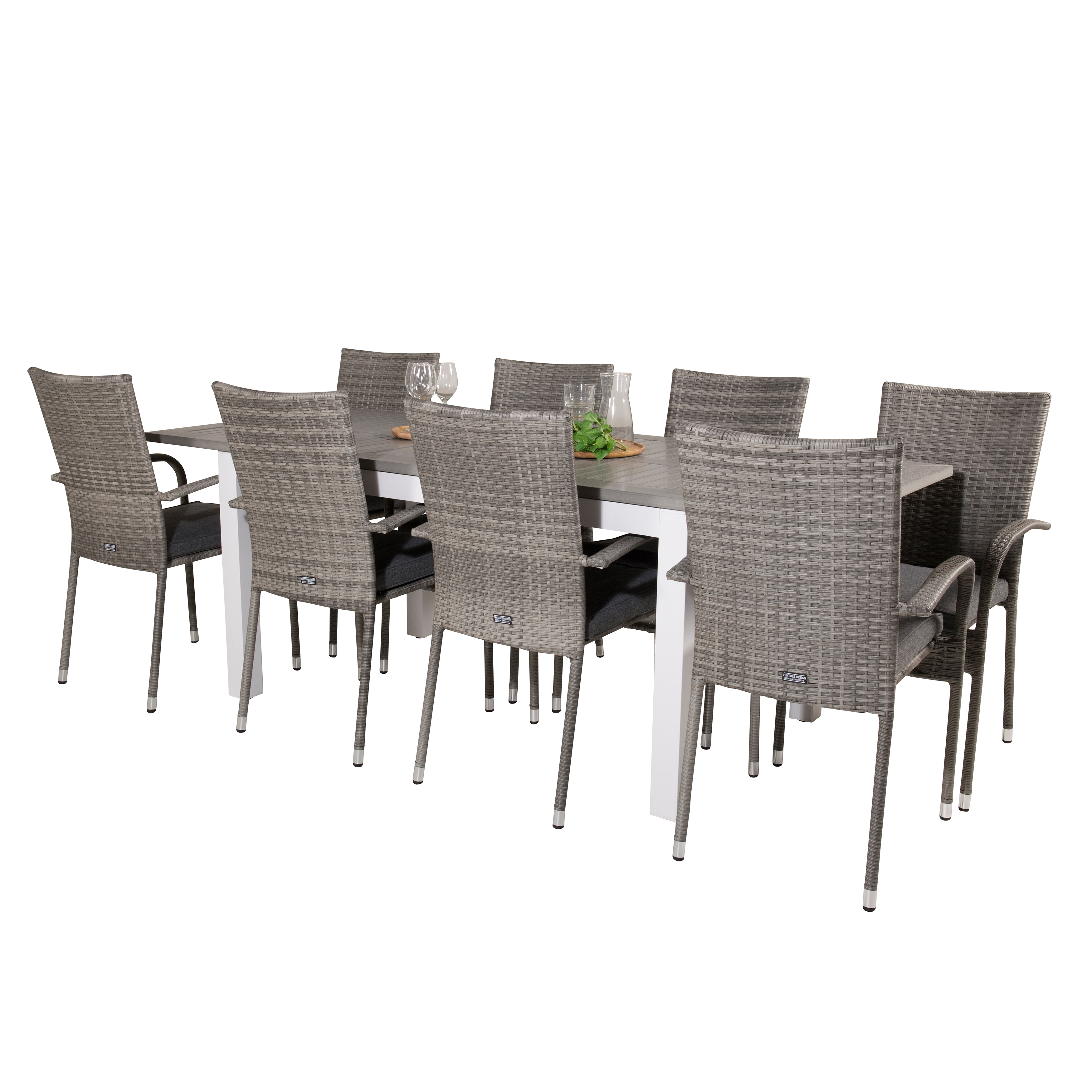 Matgrupp Venture Home Aleyna 160/240 med 8 Asta Stolar
