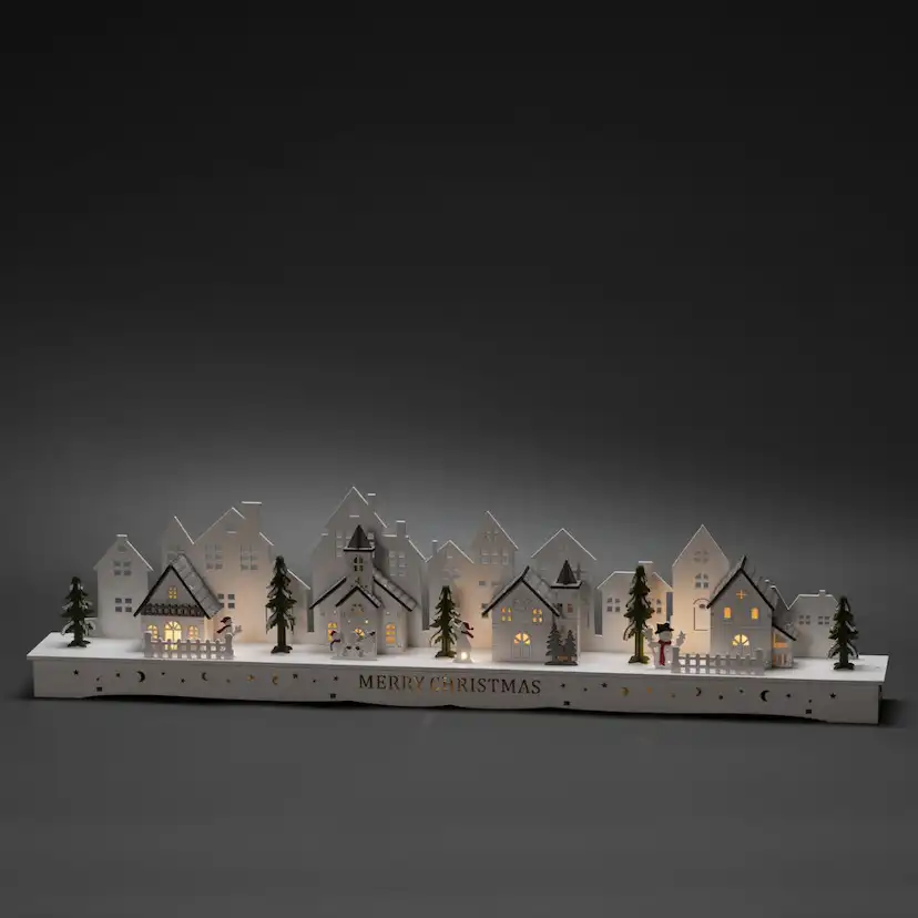 Siluett Gnosjö Konstsmide Motiv Hus Trä 10 LED
